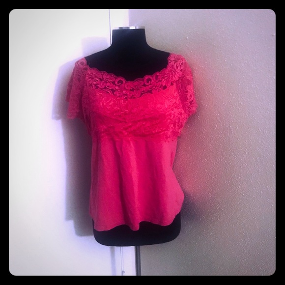 torrid Tops - Torrid pink lace top. Torrid size 2.